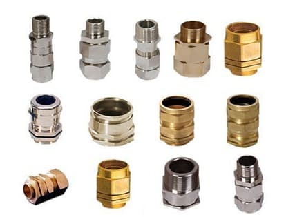 Brass and nickel-plated cable glands